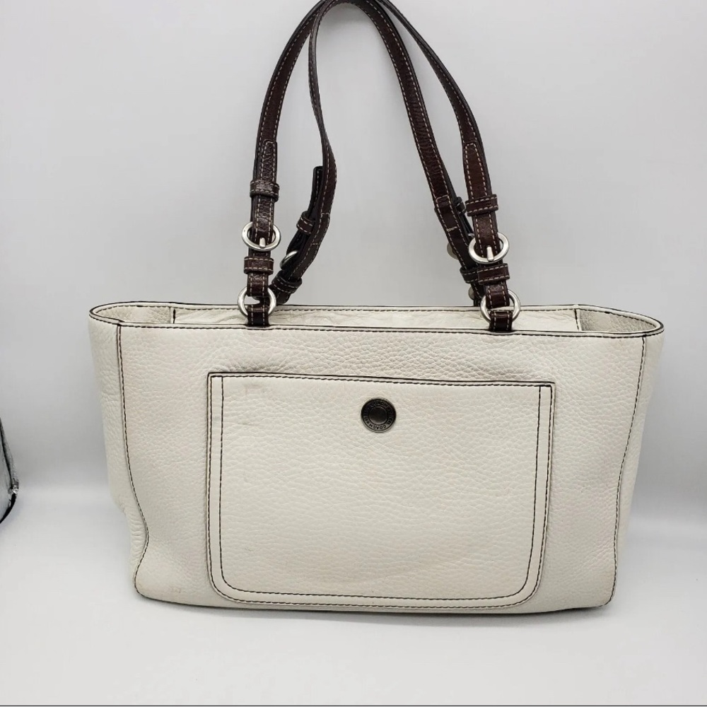 COACH Chelsea Ivory Pebbled Leather Tote Handbag